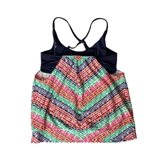 Athleta Tankini Swim Top 34B C Bright Print Adjustable Padded Beachwear - Picture 3 of 7